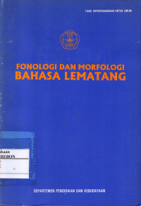Image of Fonologi Dan Morfologi Bahasa Lematang