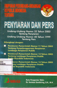 Image of Himpunan Perundang-undangan RI Tentang Penyiaran dan Pers