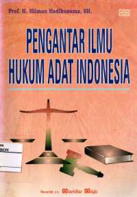 Image of Pengantar Ilmu Hukum Adat Indonesia