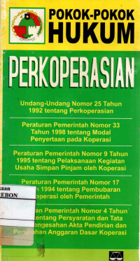 Image of Pokok Pokok Hukum Perkoperasian