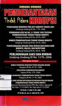 Image of Undang-undang Pemberantasan Tindak Pidana Korupsi